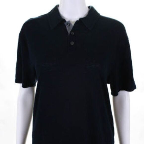 Vince Navy Blue Lightweight Short Sleeve Polo Shirt Sz. L - Picture 1 of 7